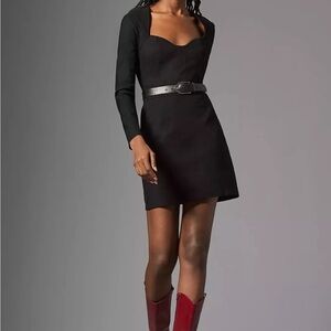 NWT Black Anthropologie Sweetheart Slim mini dress